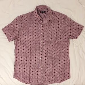 Blade + Blue Men's KNIGHT Short Sleeve Shirt in Pink Japanese Geometric Floral